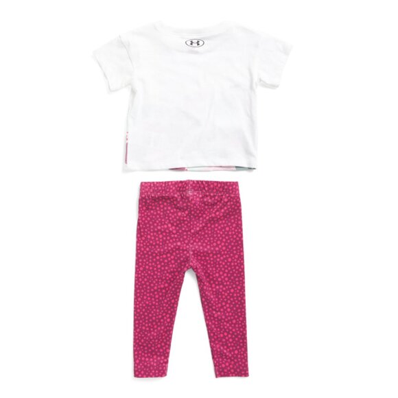 UNDER ARMOUR White Infant Girls Printed Tee And Leggings Set - Picture 2 of 2